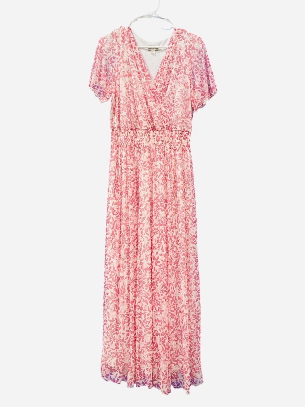 Floral Pink Maxi Dress with Smocked Waist